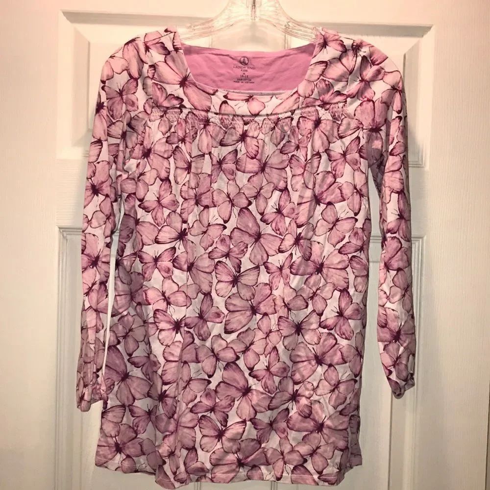 (5/$25) Land’s End Butterfly 🦋 L/S Tunic Top